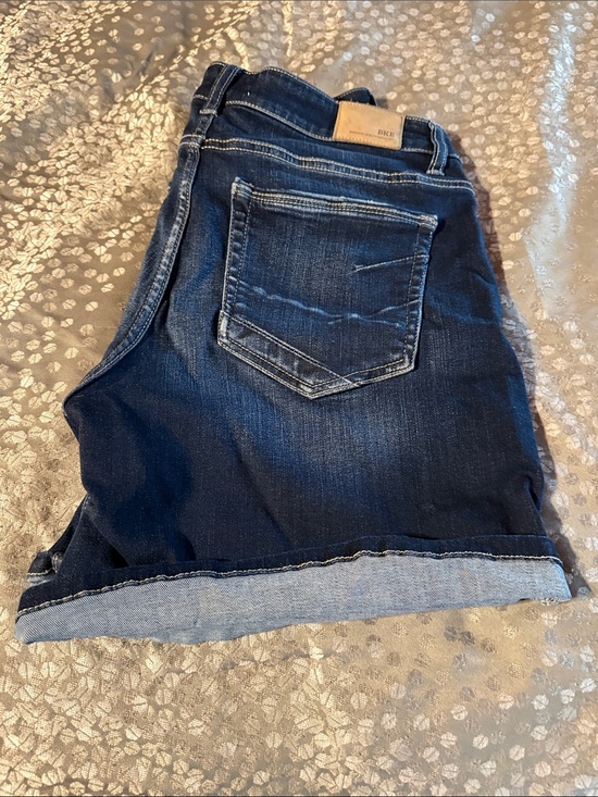 BKE Pants - BKE Dark Blue Denim Roll-Cuff Jean Shorts
